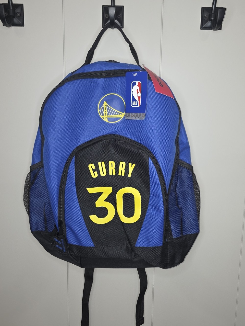 NBA Curry #30 Blue and Black Backpack with Yellow Accents Laptop Sleeve Nwt